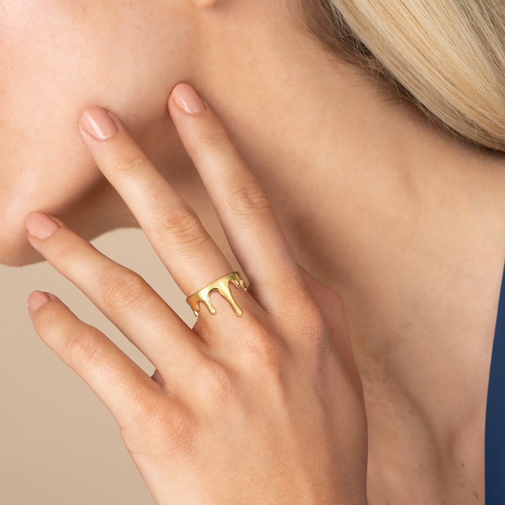 Anéis De Moda Vnox Gold Lava Style , Anel Da Coroa De Aço Inoxidável Para Mulheres , Jóias Punk Cool