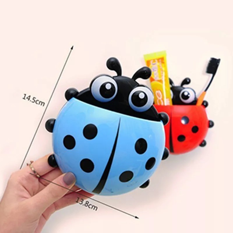 Porta Escova De Dente Infantil Joaninha C Ventosa P Parede