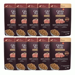 KIT 10 Ração Úmida Gran Plus Sachê Cães Filhotes Frango - 100g