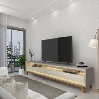 Rack para TV com LED Requinte 212 Cinza Off White - Gelius em Oferta na Shopee