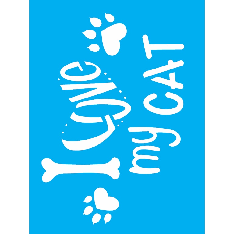 Stencil OPA 2209 - Pet I Love my Cat 15x20cm