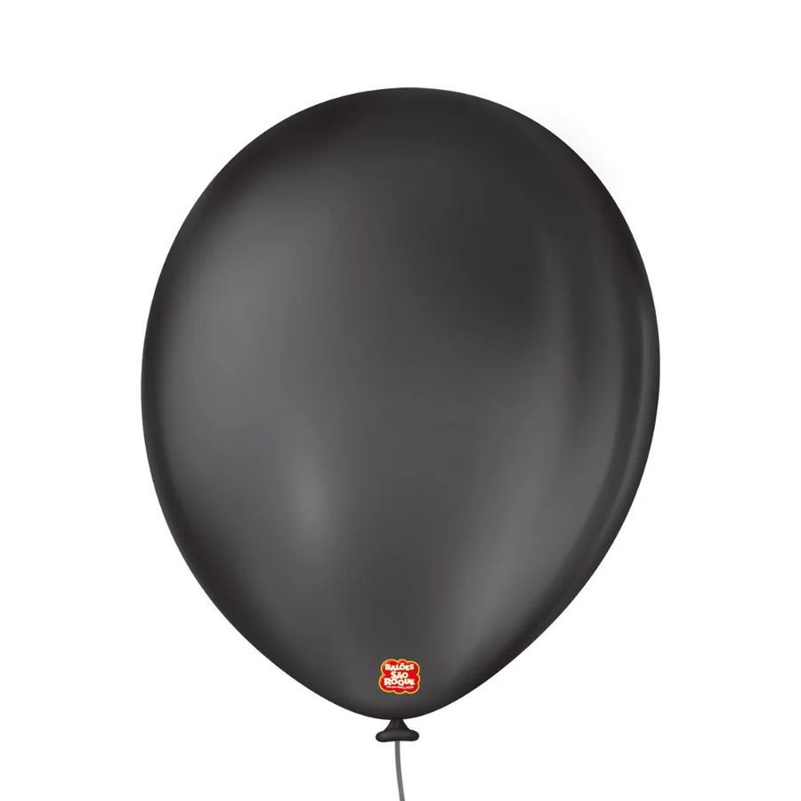 Balão de Festa Látex Liso - Preto - 50 Unidades - Balões São Roque - Rizzo Balões
