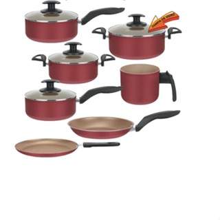 Jogo De Panelas Remaza 7 Peças Cereja + 3 espatulas