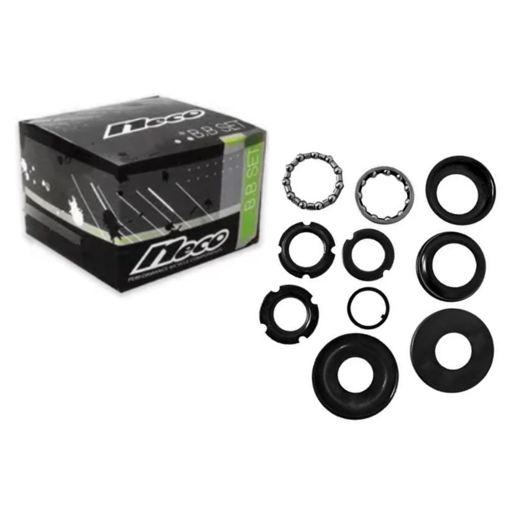 Jogo Movimento Central Bike Caixa 45mm Esferado Aço Monobloco C/colar De Esfera