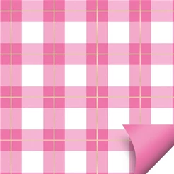 Folha para Ovos de Páscoa Pascoa Double Face Quadri Rosa 69X89 cm - 5 unidades - Cromus Páscoa - Rizzo Distribuidora