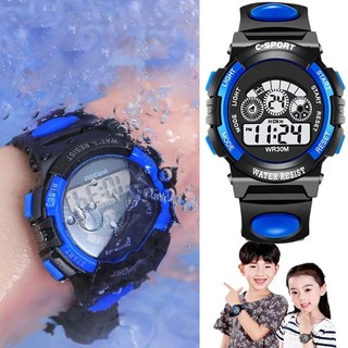 Relógios Luminosos Infantis Pulseira De Silicone À Prova D'água LED Colorido Luz Eletrônica Digital