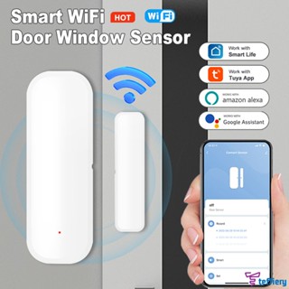 Tuya Wi-fi Inteligente Porta E Janela Do Sensor On/off Detector de Alarme Home Compatível Com Alexa Casa Vida App do Google TEFFIERY