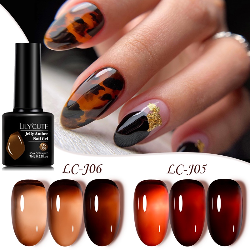 7ml Gótico Gel De Unhas Âmbar Caramelo Transparente De Esmalte Arte UV Verniz