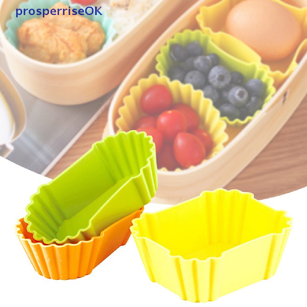 [newpros] Copo Divisória De 3pcs Bento Easy Clean Molud Cake Dessert Acessórios De Armazenamento De Sushi Forro De Alimentos Caixa De Almoço [pubr]