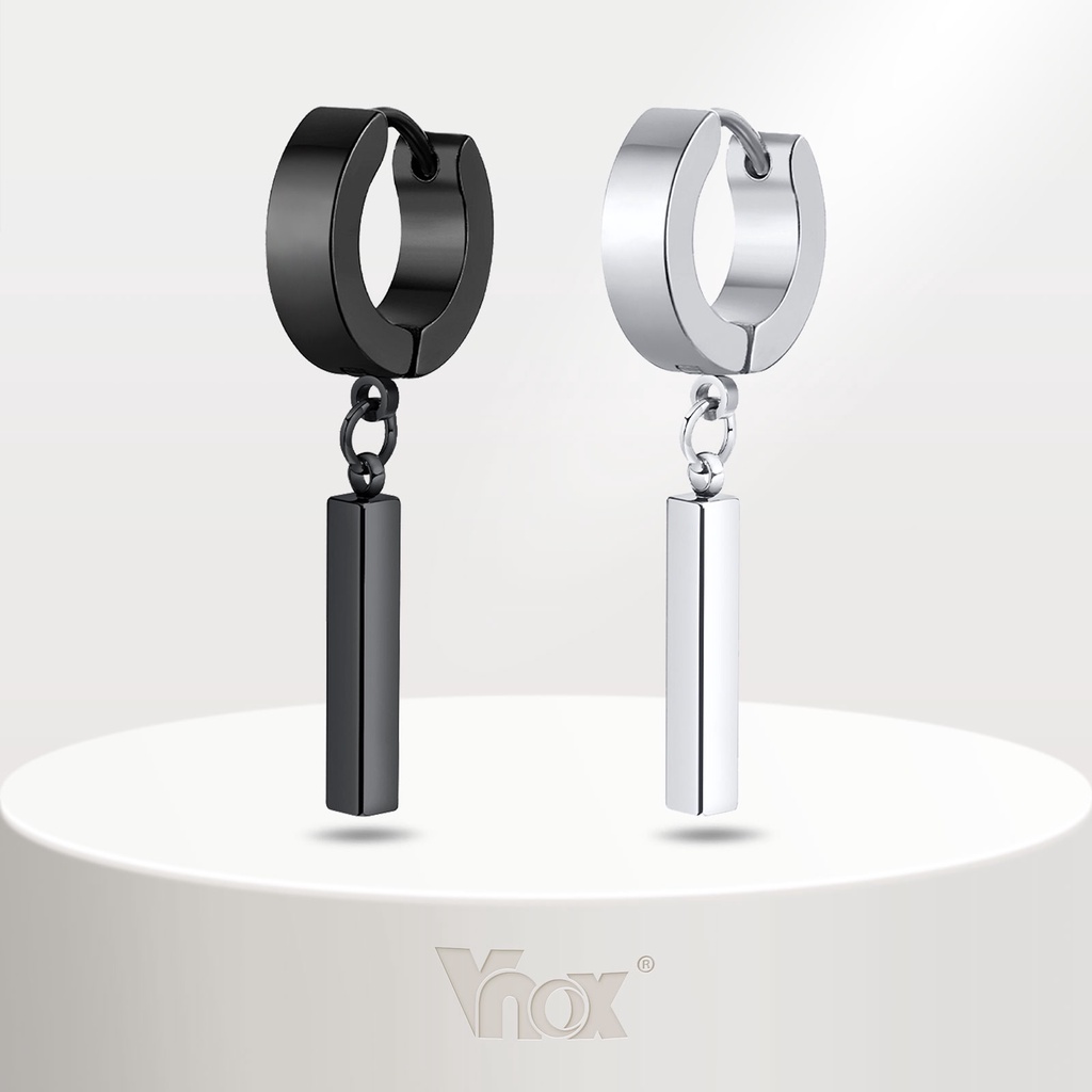 Vnox Fashion Cool Punk Declaração Geométrica De Barra Brincos Para Jóias Masculinas , Hipoalergênicos De Aço Inoxidável Huggie em Oferta na Shopee