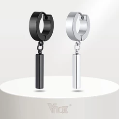 Vnox Fashion Cool Punk Declaração Geométrica De Barra Brincos Para Jóias Masculinas , Hipoalergênicos De Aço Inoxidável Huggie