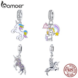 Bamoer Prata Esterlina 925 Unicórnio Moda Diy Acessórios Presente Para Pulseira