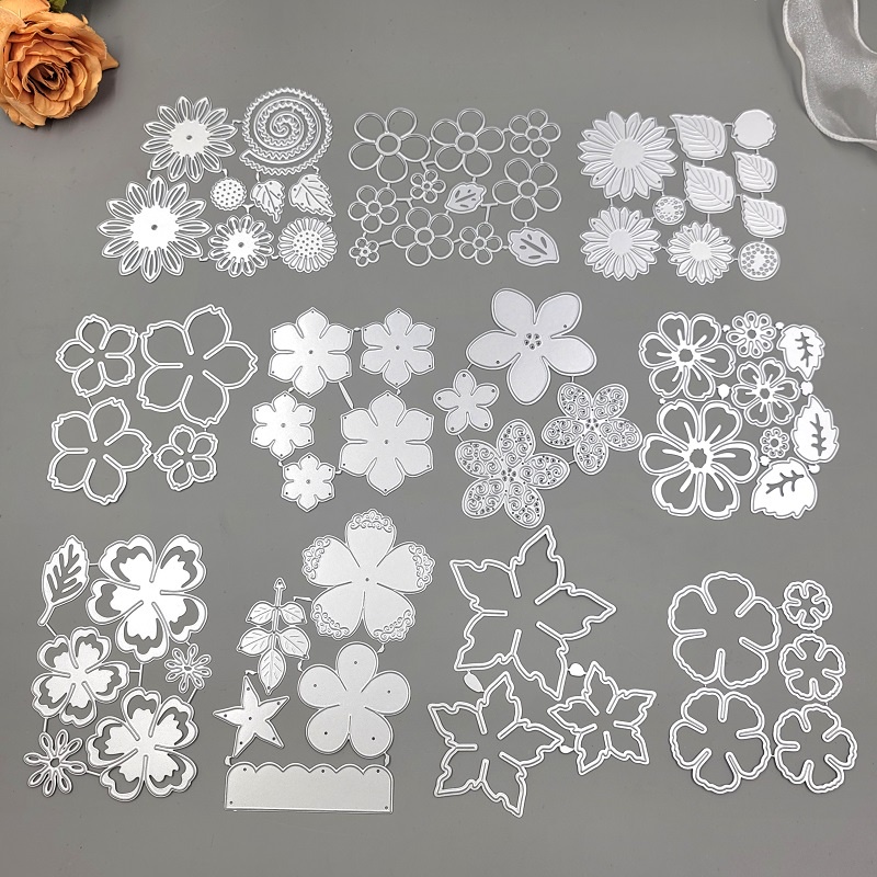 Várias Flores Cortes De Metal Matrizes Papel De Gofragem Stencil Scrapbooking Cartão De Boas Festas DIY Artesanais em Oferta na Shopee