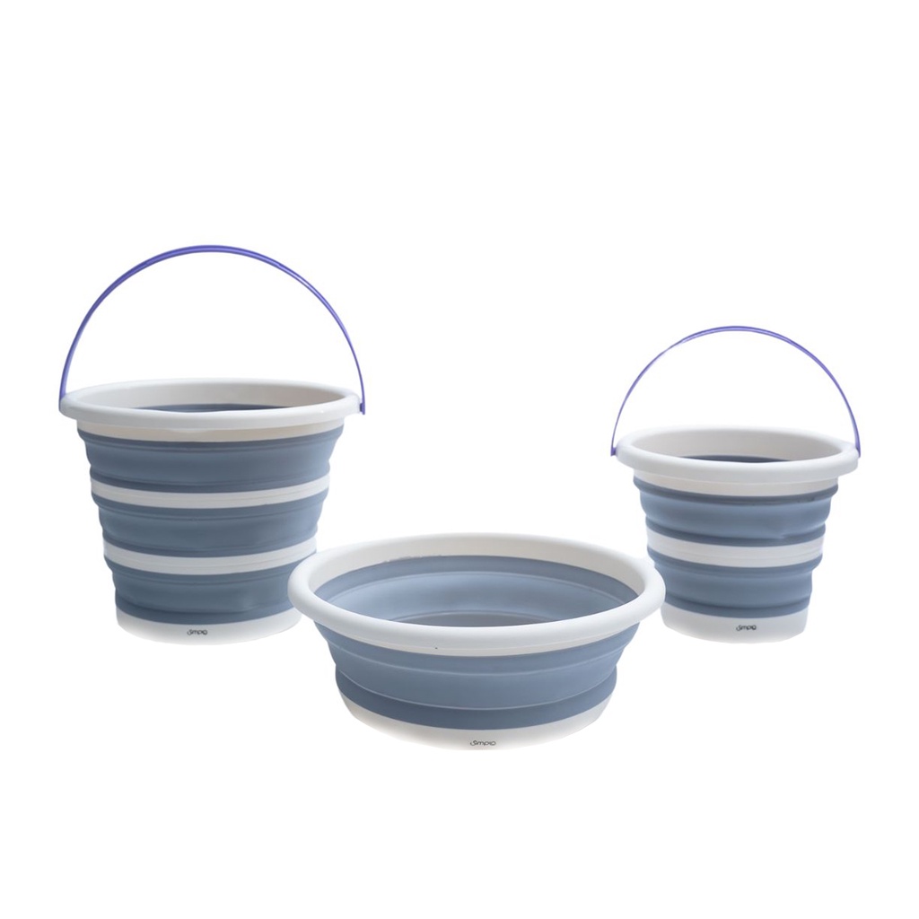 Kit lavanderia 2 baldes dobráveis 5L 10L bacia 5L - Simplo em Oferta na Shopee