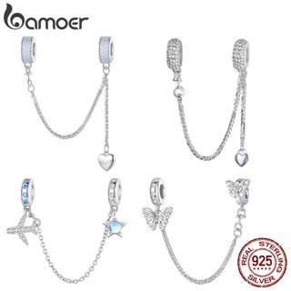 Bamoer Aviões De Prata Esterlina 925/Borboleta/Corrente De Segurança Coração Para Pulseiras Jóias Da Moda