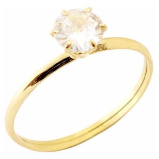 Solitário anel dourado casamento 3mm e 4mm Aço Inox