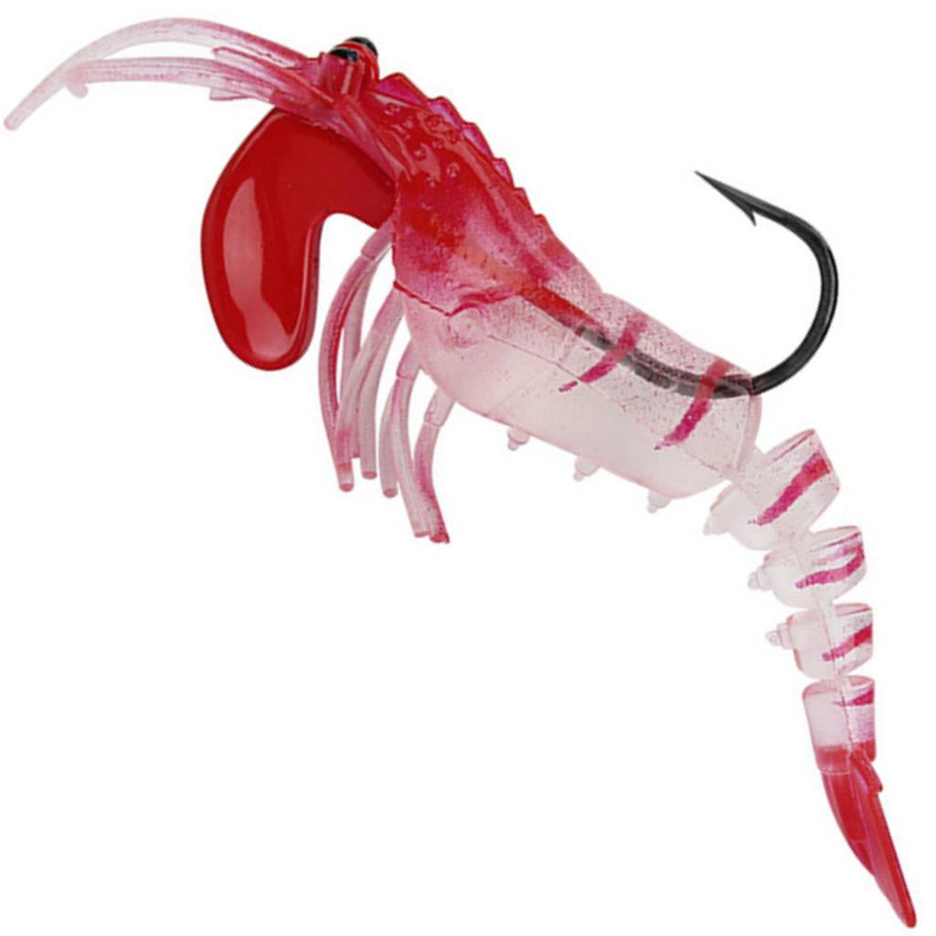 Isca Artificial Camarao Articulado Ovado JigHead cor01 para pesca de tucunares Pampos Robalos Trairas