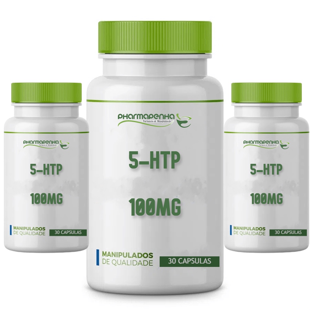 3 Potes 5-HTP 100mg 30 Cápsulas cada