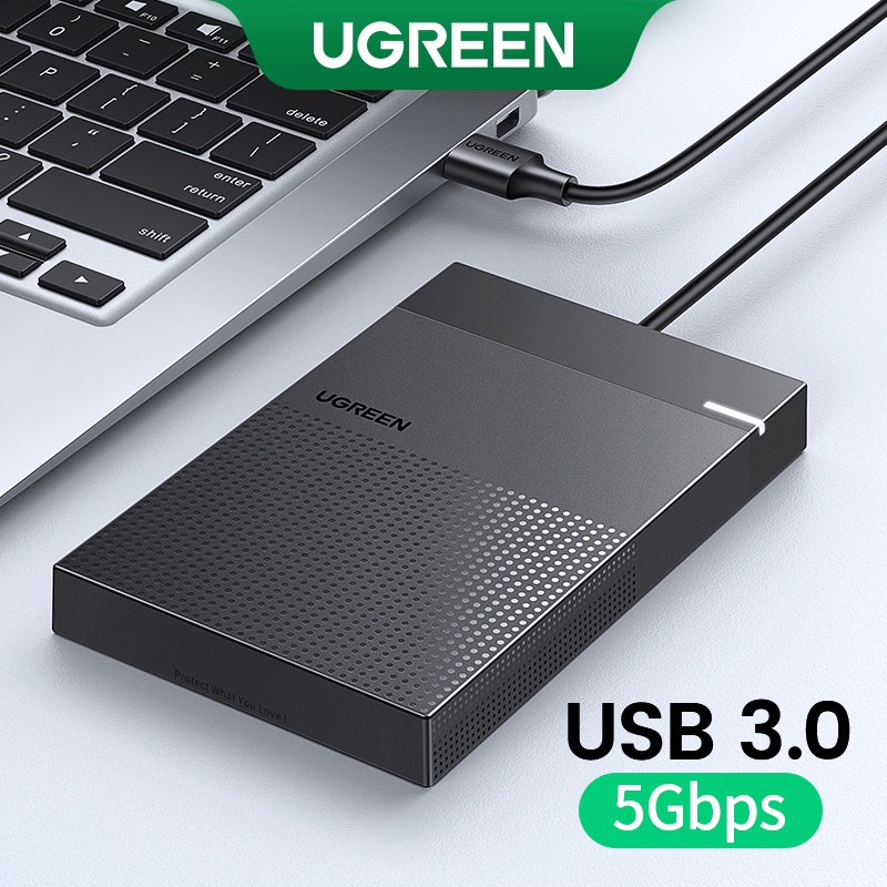 UGREEN Caso HDD 2.5 " Disko Rígido Recinto USB Tipo C 5 5Gbps Para SSD SATA 9.5 Milímetros Externo em Oferta na Shopee