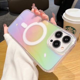 Capa Magnética Transparente Luxuosa Para iphone 14 pro max 14 plus 13 12 11 Sem Fio Carregamento Totalmente Fechado Dura À Prova De Choque De Celular Protetora