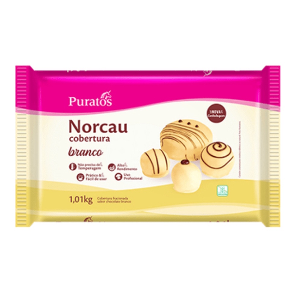 Cobertura Norcau Barra 1,01kg Branco em Oferta na Shopee