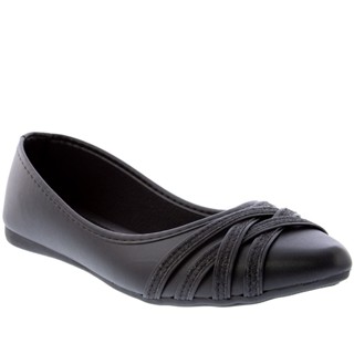 Sapatilha Penélope Tiras Cruzadas Lurex Preto