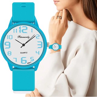 Relógio De Pulso Feminino Round Casual Clock Ladies Quartz Wristwatch Relógios Big Dial High Number Qualidades Minimalista Moda Silicone
