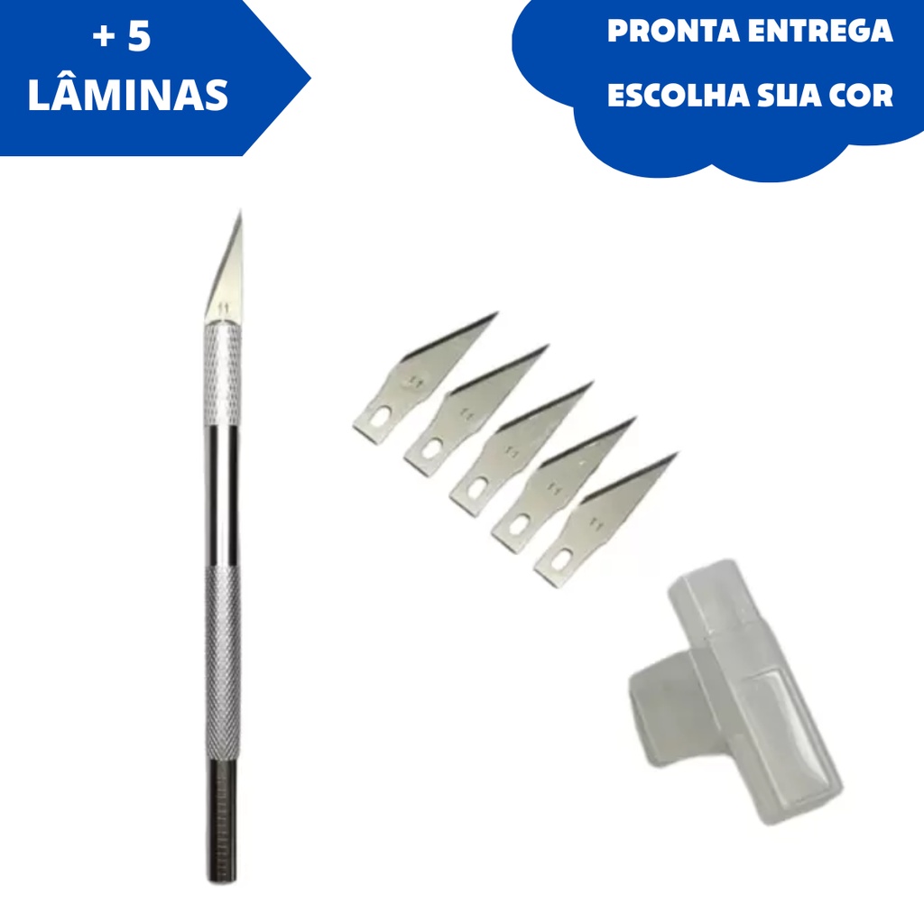 Caneta Estilete de Precisão P/ Artesanato + 5 Lâminas - Marca Mantovani