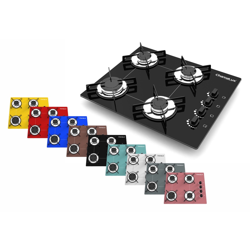 Fogão Cooktop Chamalux 4 Bocas Ultra Chama 127v/220v Trempe de Chapa