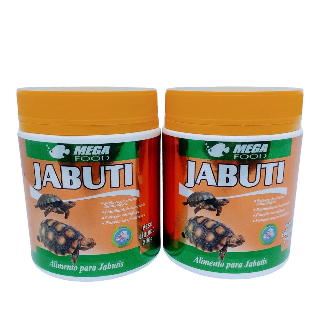 RAÇÃO MEGA FOOD JABUTI 200 GRAMAS KIT COM 2 UNDS