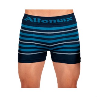Kit Cuecas Boxer Altomax Listrada Microfibra C/ 3 Peças
