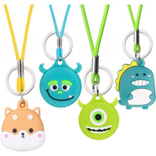 Suporte para colar infantil com comprimento ajustável, etiquetas de Airtags de desenho fofo pacote com 1 suportes de silicone macio para a pele, capa para Apple Airtags para crianças com chaveiro, protetor de tela, colar Airtag infantil
