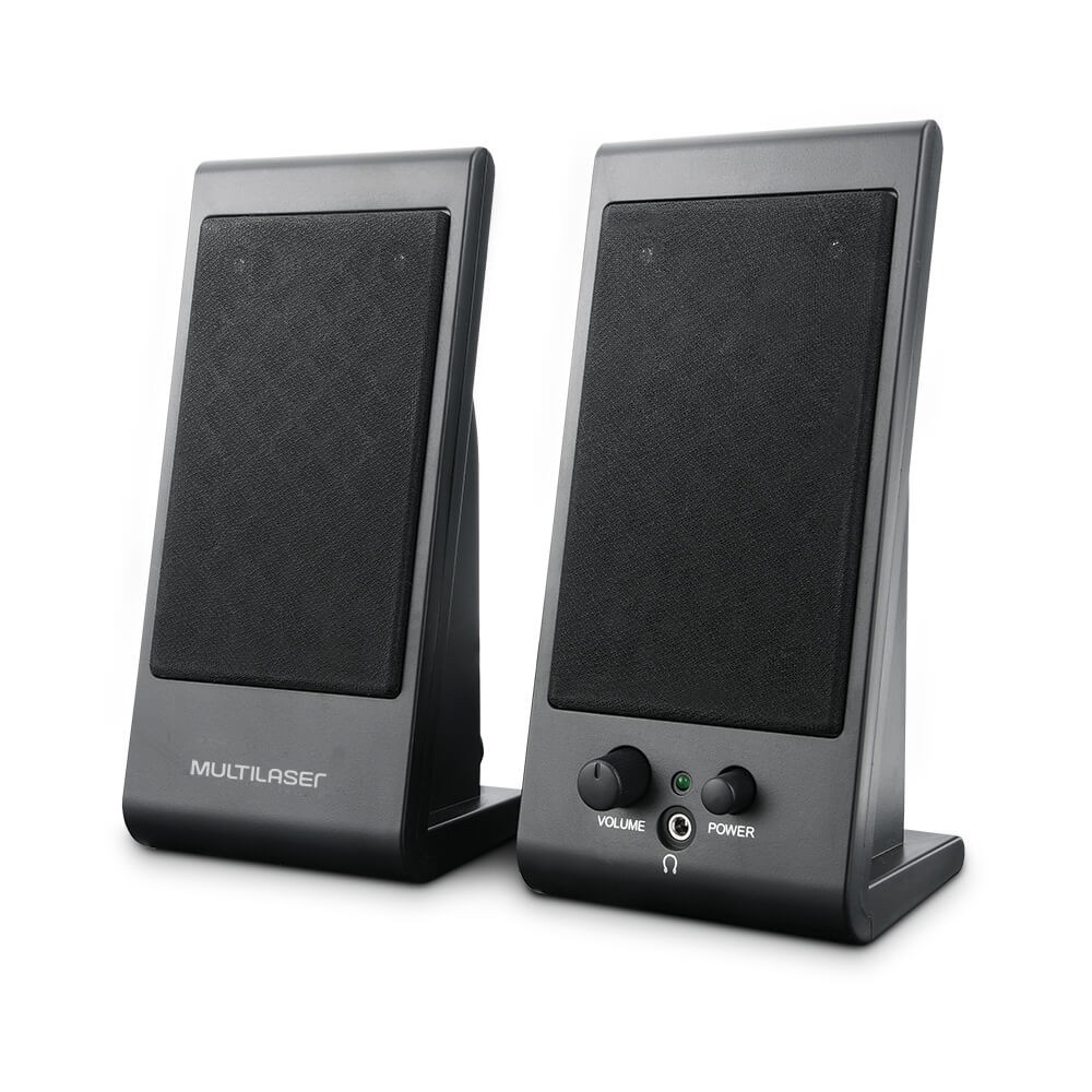 Caixas de Som 2.0 3w Rms Alimentação Usb Conexão P2 Controle Volume Cinza - SP009 - Audio