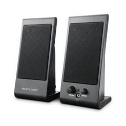 Caixas de Som 2.0 3w Rms Alimentação Usb Conexão P2 Controle Volume Cinza - SP009