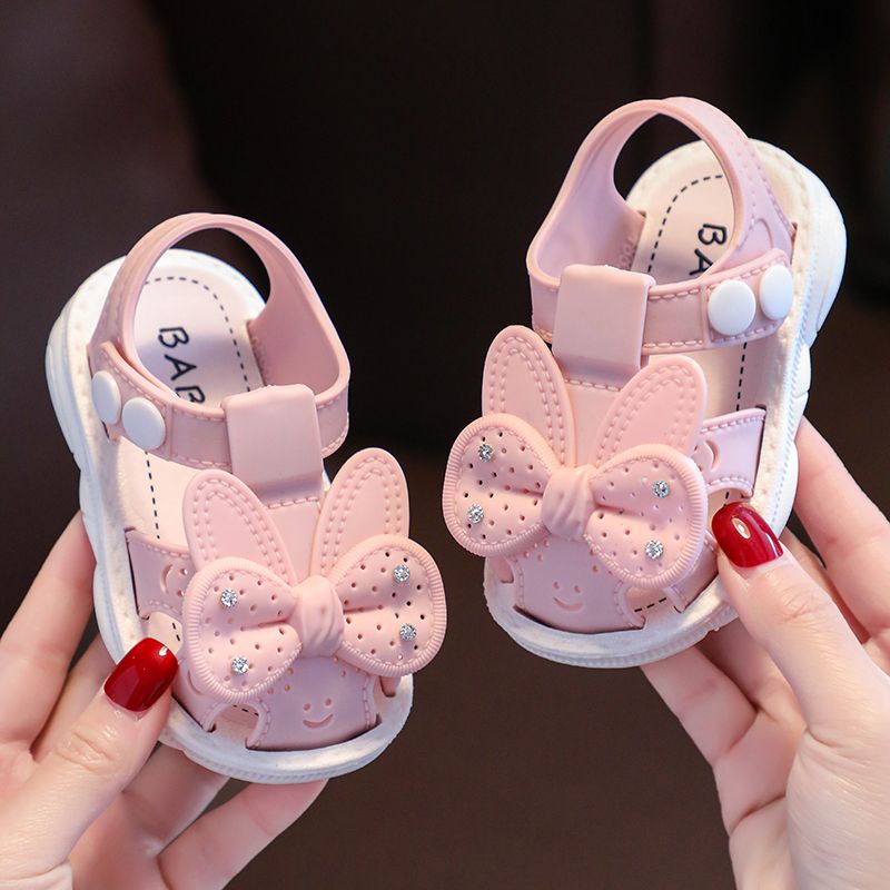 Orelhas De Coelho Gravata Borboleta Moda Sandálias Feminino Infantil 0 a 2 Anos