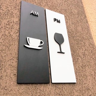 Quadros Decorativo AM e PM- Tema - Amantes Café e Vinho - Decoração para cozinha