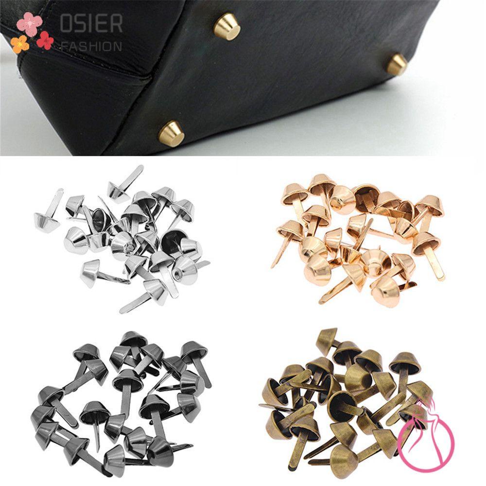 OSIER 100 Pcs 12mm DIY Do Punk Perfurado Artesanato De Couro Bolsa Jóias Fazendo Pés De Metal Retro Rebites