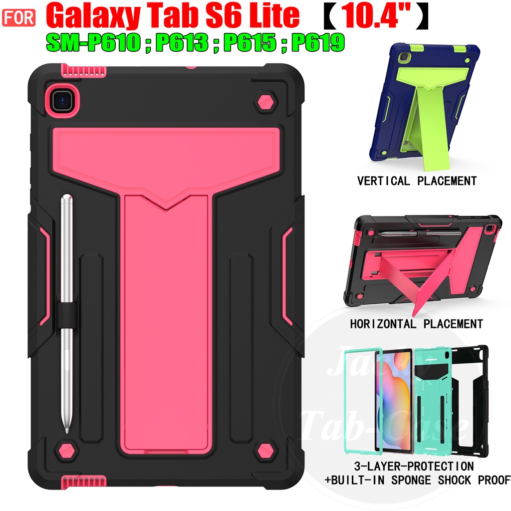 Para Samsung Galaxy Tab S6 Lite 10.4" SM-P619 P615 P613 P610 Capa Tampa Do Suporte Estojo Resistente À Prova De Choque