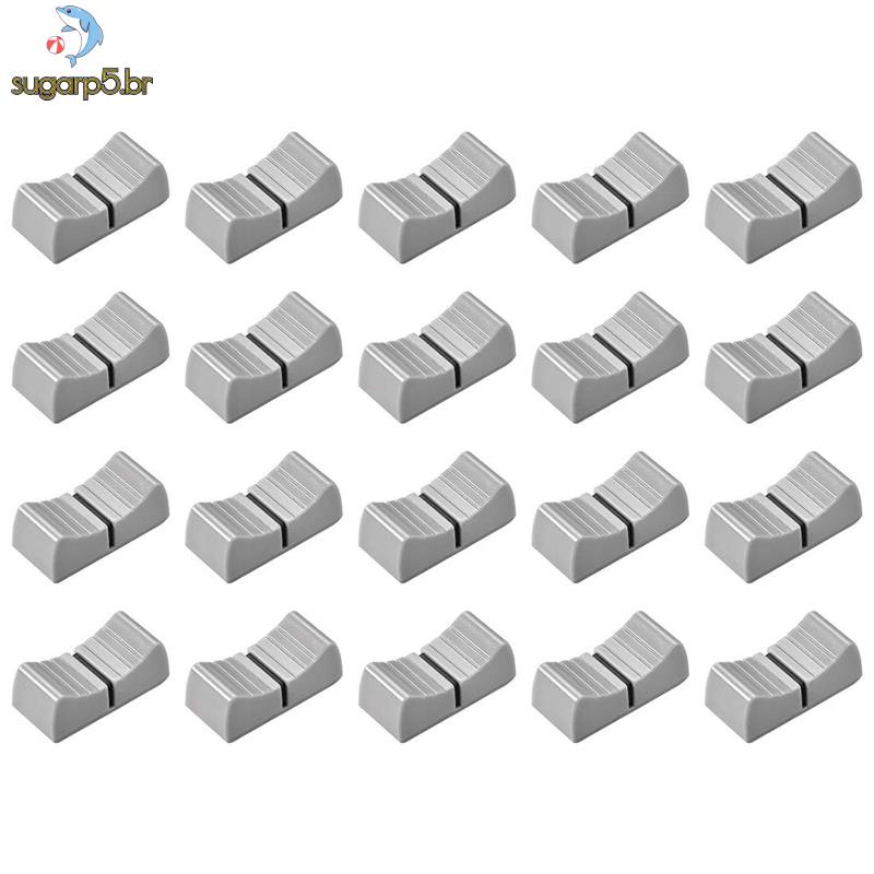 20Pcs 24mmx11mmx10mm Console Mixer Botões Deslizantes Fader Substituição Para Potenciômetro Marca Preta Cinza