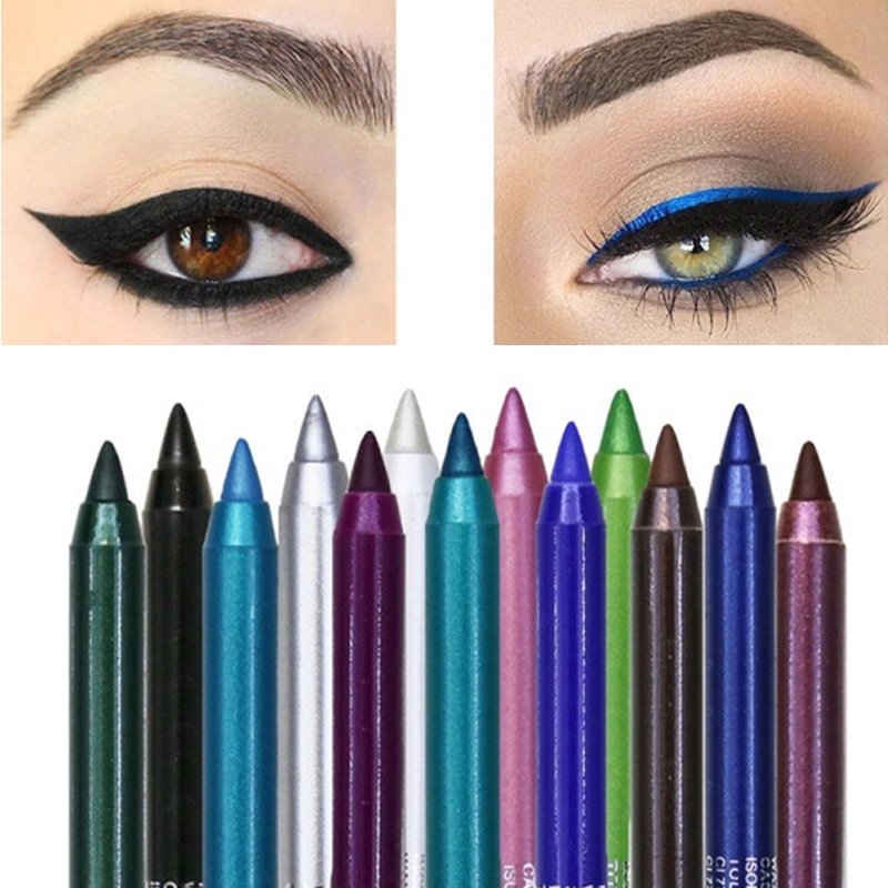 Lápis Delineador De Olho 14 Cores Longa Duração À Prova D'água Pigmento Azul Marrom Preto/Caneta Feminino em Oferta na Shopee