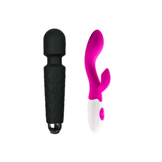 kit Sex Shop Vibrador Feminino 10 Modos de Vibracao com Dupla Estimulacao+Varinha Magica Massageador em Oferta na Shopee