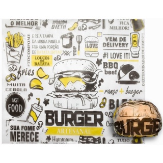 PAPEL ACOPLADO MANTEIGA 100 UN EMBRULHAR HAMBURGUER LANCHE em Oferta na Shopee