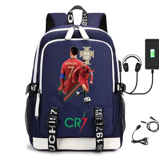 Mochila Cristiano Ronaldo Para Homens Escola Estudantil De Grande Capacidade Impressão Personalidade Da Moda Bolsas Multiuso
