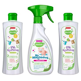 Kit Detergente Líquido E Tira Manchas De Roupas Bebê Bioclub