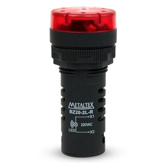 Sinalizador Sonoro Led 220Vca Vermelho 22mm Metaltex