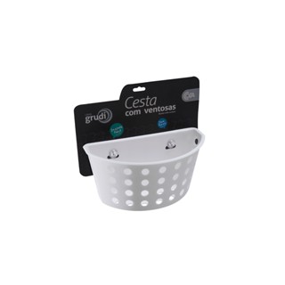 Cesta Organizadora com Ventosas Coza One 20,3 x 11,5 x 10 cm Branco