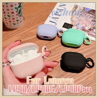 Lenovo LP40 LP40 LP40S LP40 Pro LP40Plus Capa Para Fone De Ouvido Macaron Sólido Cor Soft TPU À Prova De Choque Com Fivela De Anel Anti-Perda Sem Fio