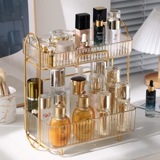 Organizador De Banheiro Acrílico Prateleira Metal Cosmético Rack De Armazenamento De Cosméticos À Prova D