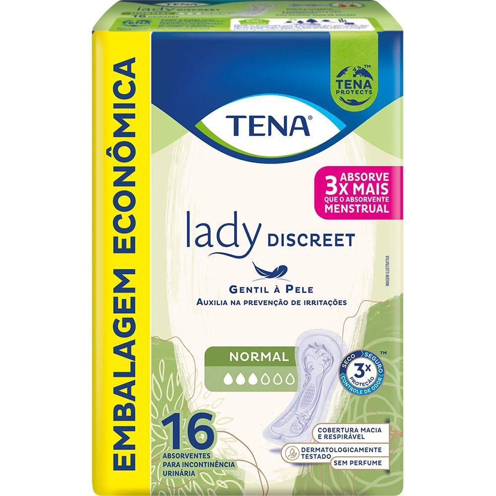 Imagem Absorvente para Incontinência Urinária Tena Lady Discreet Normal 16 Unidades