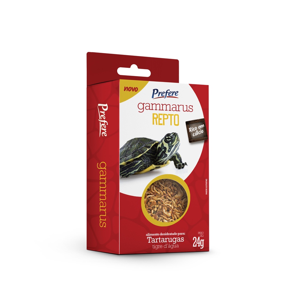 Ração Tartaruga Gammarus Repto Camarão Desidratado 24gr